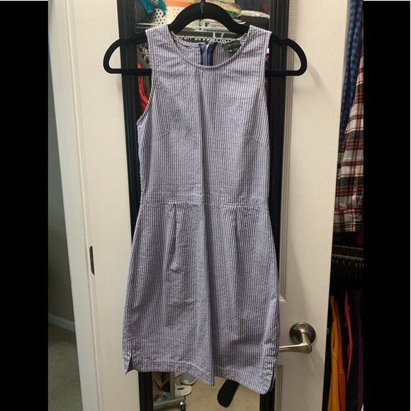 Theory Seersucker Blue Dress - Picture 4 of 4